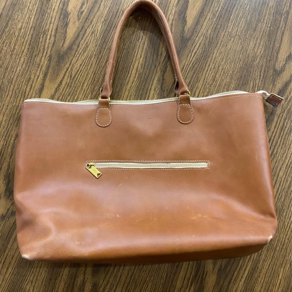 Sseko Tan Leather Tote Bag